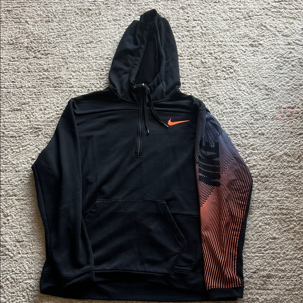 Nike Black Hoodie with Vibrant Sleeve